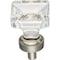 Jeffrey Alexander 1" Overall Length Satin Nickel Square Glass Harlow Cabinet Knob G140SN - alternate 2